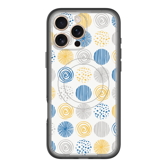 スリムプロテクションプレミアムケース with MagSafe［ Nordic Circle - Blue ］