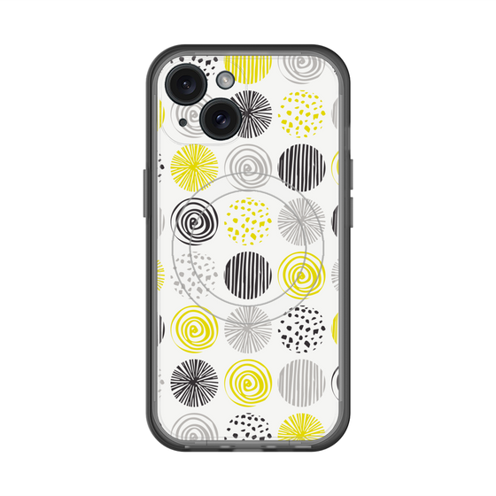 スリムプロテクションプレミアムケース with MagSafe［ Nordic Circle - Yellow ］