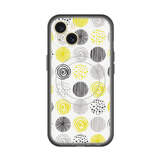 スリムプロテクションプレミアムケース with MagSafe［ Nordic Circle - Yellow ］