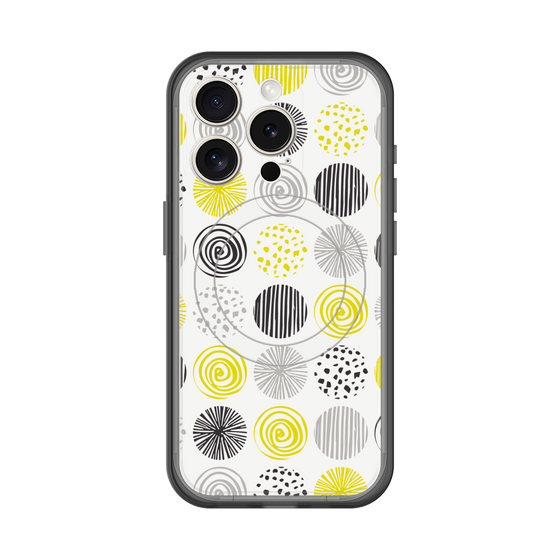 スリムプロテクションプレミアムケース with MagSafe［ Nordic Circle - Yellow ］