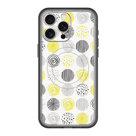 スリムプロテクションプレミアムケース with MagSafe［ Nordic Circle - Yellow ］
