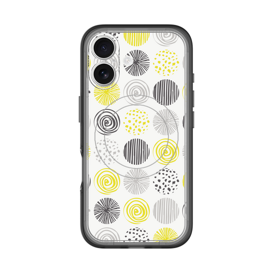 スリムプロテクションプレミアムケース with MagSafe［ Nordic Circle - Yellow ］
