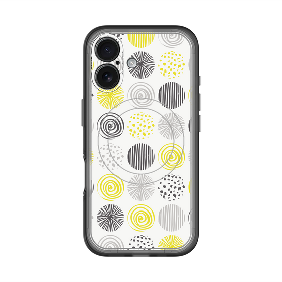 スリムプロテクションプレミアムケース with MagSafe［ Nordic Circle - Yellow ］