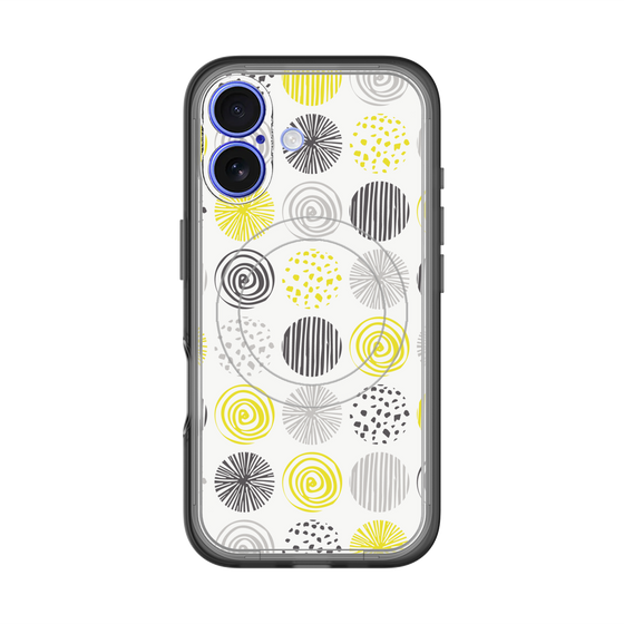 スリムプロテクションプレミアムケース with MagSafe［ Nordic Circle - Yellow ］