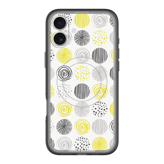 スリムプロテクションプレミアムケース with MagSafe［ Nordic Circle - Yellow ］