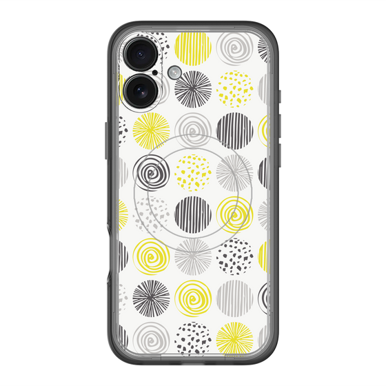 スリムプロテクションプレミアムケース with MagSafe［ Nordic Circle - Yellow ］
