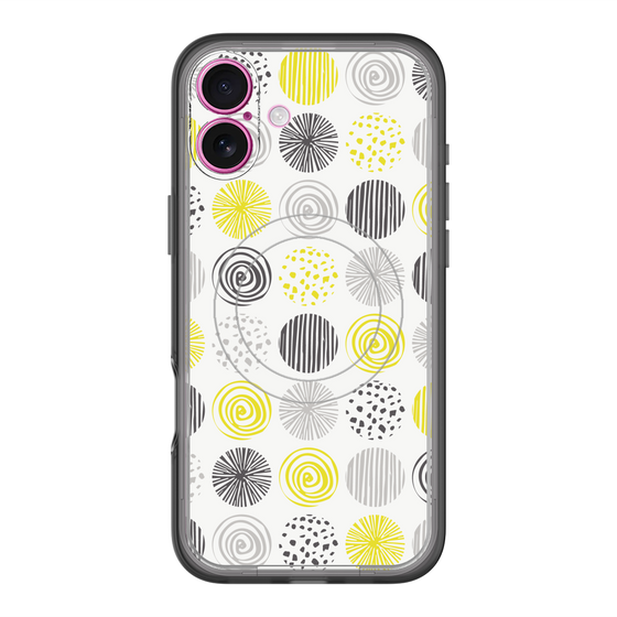 スリムプロテクションプレミアムケース with MagSafe［ Nordic Circle - Yellow ］