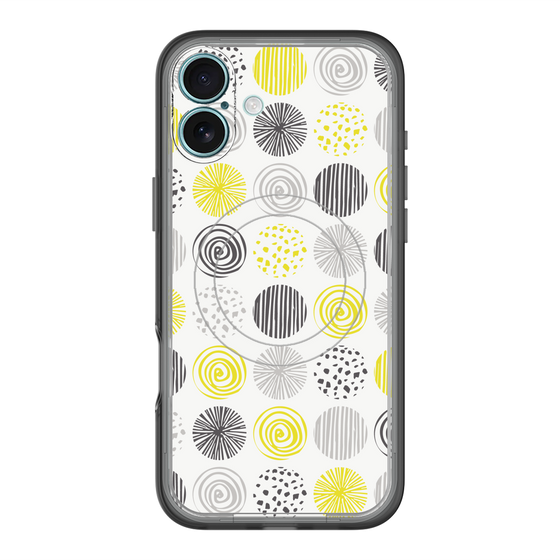 スリムプロテクションプレミアムケース with MagSafe［ Nordic Circle - Yellow ］