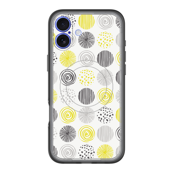 スリムプロテクションプレミアムケース with MagSafe［ Nordic Circle - Yellow ］
