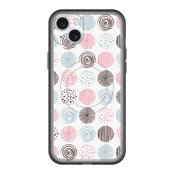 スリムプロテクションプレミアムケース with MagSafe［ Nordic Circle - Pink ］