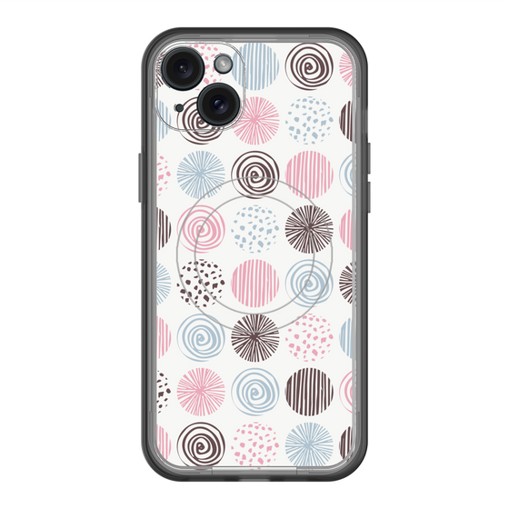 スリムプロテクションプレミアムケース with MagSafe［ Nordic Circle - Pink ］