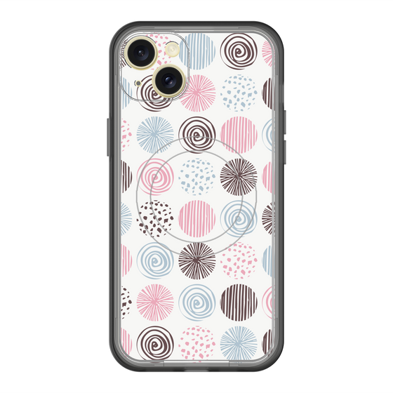 スリムプロテクションプレミアムケース with MagSafe［ Nordic Circle - Pink ］