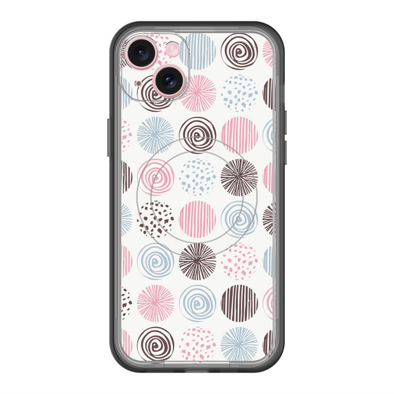 スリムプロテクションプレミアムケース with MagSafe［ Nordic Circle - Pink ］