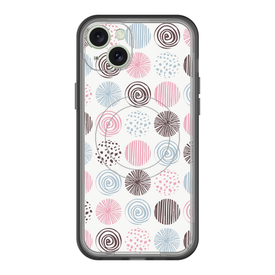 スリムプロテクションプレミアムケース with MagSafe［ Nordic Circle - Pink ］