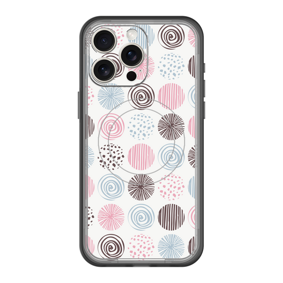 スリムプロテクションプレミアムケース with MagSafe［ Nordic Circle - Pink ］