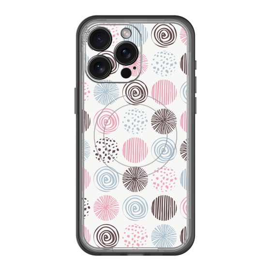 スリムプロテクションプレミアムケース with MagSafe［ Nordic Circle - Pink ］