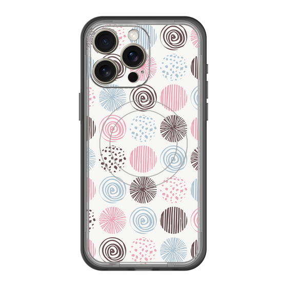 スリムプロテクションプレミアムケース with MagSafe［ Nordic Circle - Pink ］