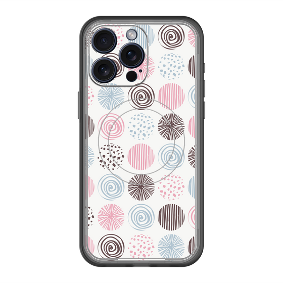スリムプロテクションプレミアムケース with MagSafe［ Nordic Circle - Pink ］