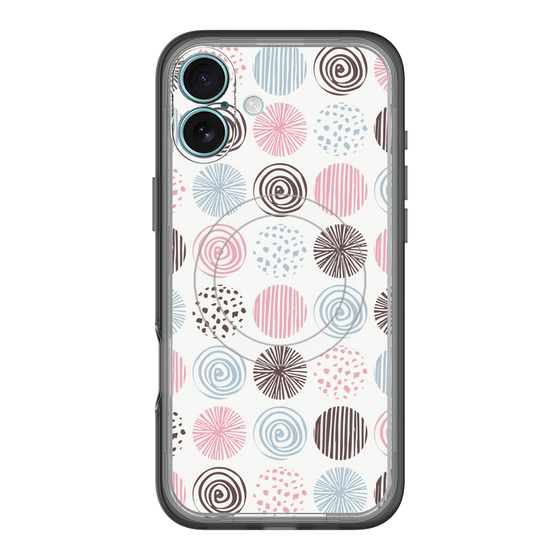 スリムプロテクションプレミアムケース with MagSafe［ Nordic Circle - Pink ］