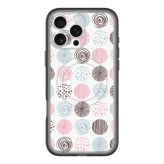 スリムプロテクションプレミアムケース with MagSafe［ Nordic Circle - Pink ］