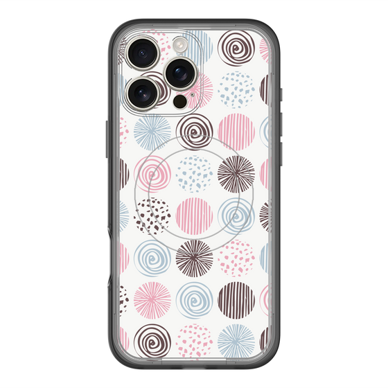 スリムプロテクションプレミアムケース with MagSafe［ Nordic Circle - Pink ］