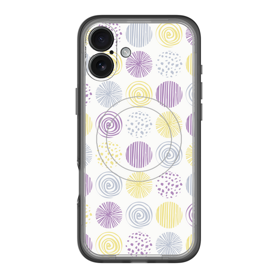 スリムプロテクションプレミアムケース with MagSafe［ Nordic Circle - Purple ］