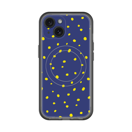 スリムプロテクションプレミアムケース with MagSafe［ Drawing Dot - Navy ］