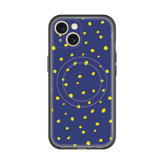 スリムプロテクションプレミアムケース with MagSafe［ Drawing Dot - Navy ］