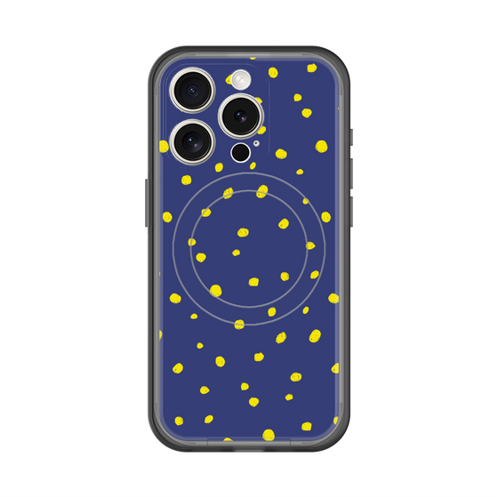 スリムプロテクションプレミアムケース with MagSafe［ Drawing Dot - Navy ］