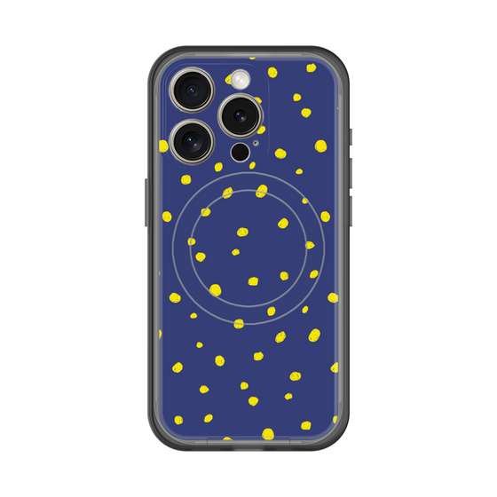 スリムプロテクションプレミアムケース with MagSafe［ Drawing Dot - Navy ］