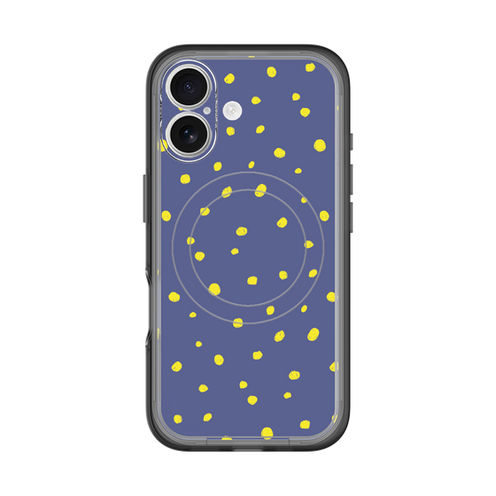スリムプロテクションプレミアムケース with MagSafe［ Drawing Dot - Navy ］