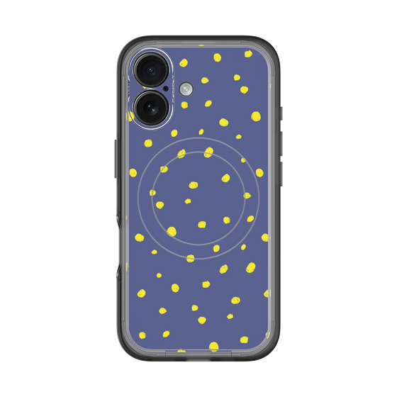 スリムプロテクションプレミアムケース with MagSafe［ Drawing Dot - Navy ］