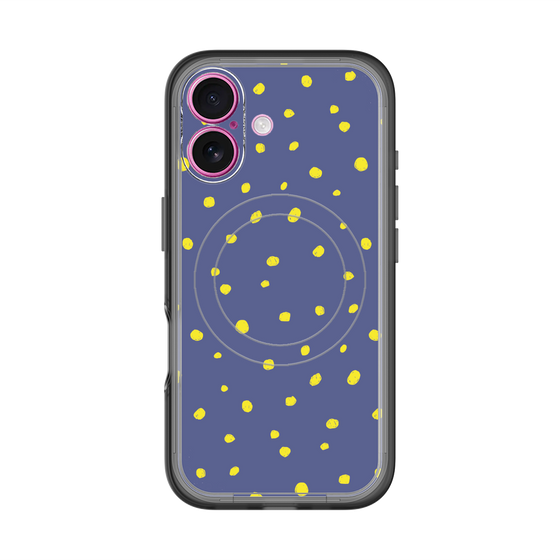スリムプロテクションプレミアムケース with MagSafe［ Drawing Dot - Navy ］