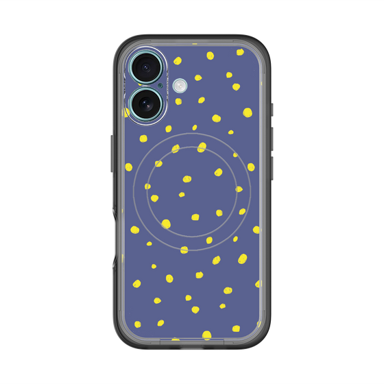 スリムプロテクションプレミアムケース with MagSafe［ Drawing Dot - Navy ］