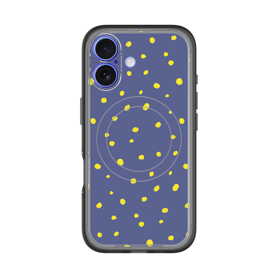 スリムプロテクションプレミアムケース with MagSafe［ Drawing Dot - Navy ］