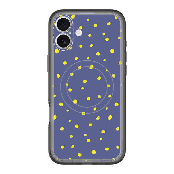 スリムプロテクションプレミアムケース with MagSafe［ Drawing Dot - Navy ］
