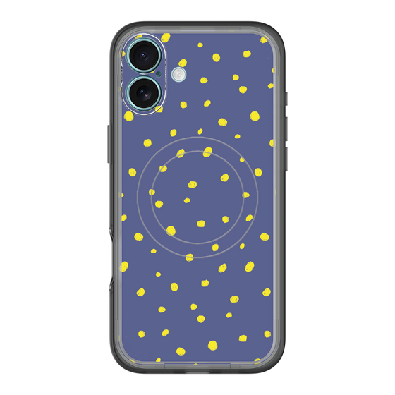 スリムプロテクションプレミアムケース with MagSafe［ Drawing Dot - Navy ］