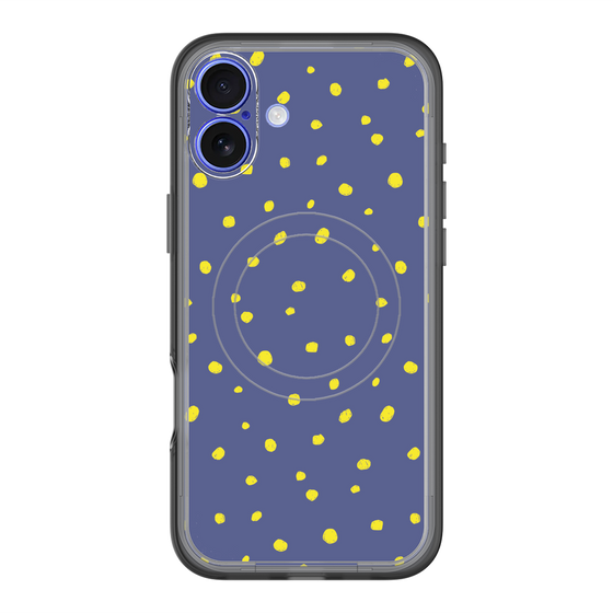 スリムプロテクションプレミアムケース with MagSafe［ Drawing Dot - Navy ］