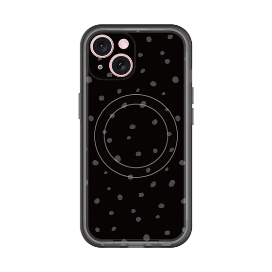 スリムプロテクションプレミアムケース with MagSafe［ Drawing Dot - Black ］