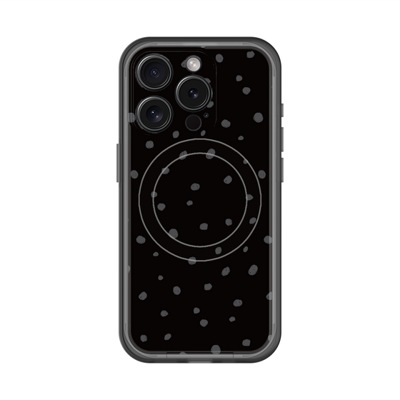 スリムプロテクションプレミアムケース with MagSafe［ Drawing Dot - Black ］