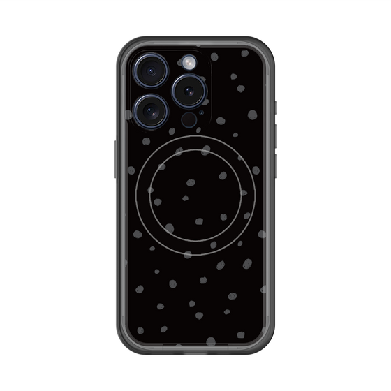 スリムプロテクションプレミアムケース with MagSafe［ Drawing Dot - Black ］