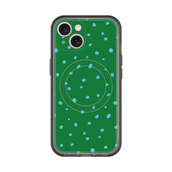 スリムプロテクションプレミアムケース with MagSafe［ Drawing Dot - Green ］