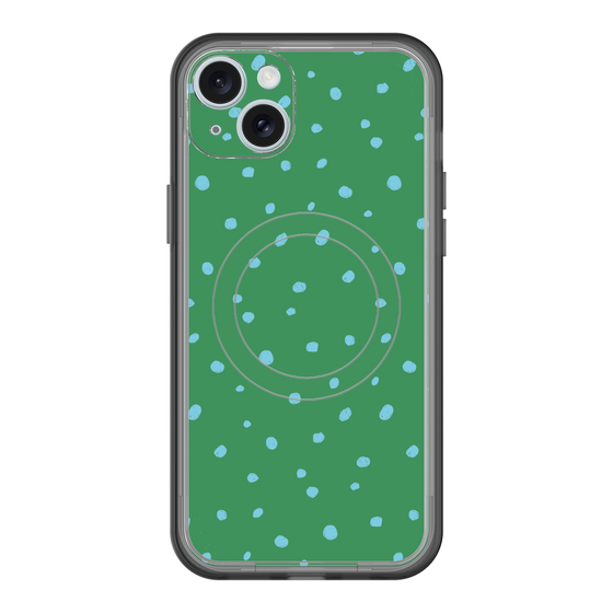 スリムプロテクションプレミアムケース with MagSafe［ Drawing Dot - Green ］