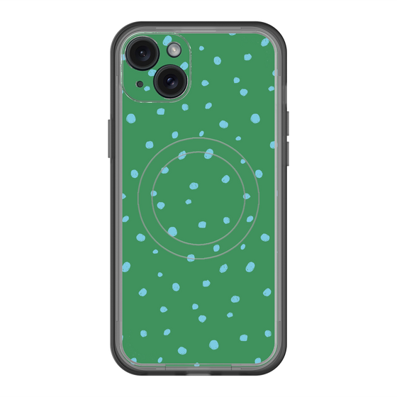 スリムプロテクションプレミアムケース with MagSafe［ Drawing Dot - Green ］