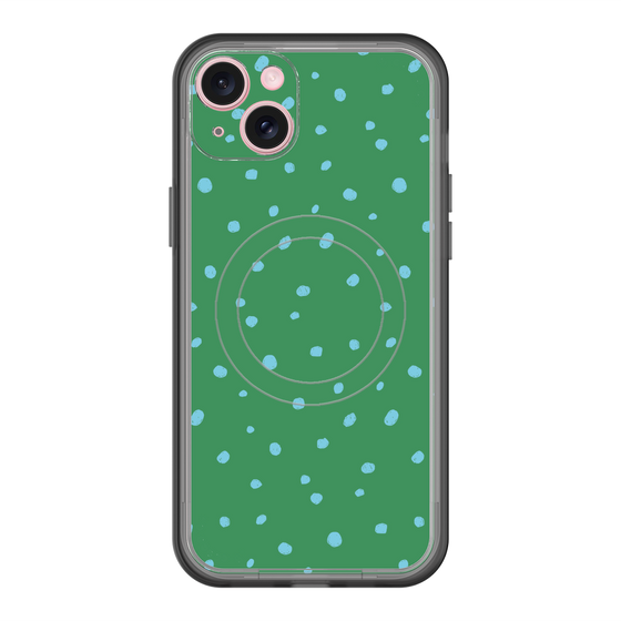 スリムプロテクションプレミアムケース with MagSafe［ Drawing Dot - Green ］