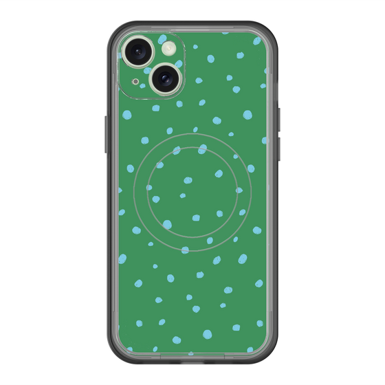 スリムプロテクションプレミアムケース with MagSafe［ Drawing Dot - Green ］