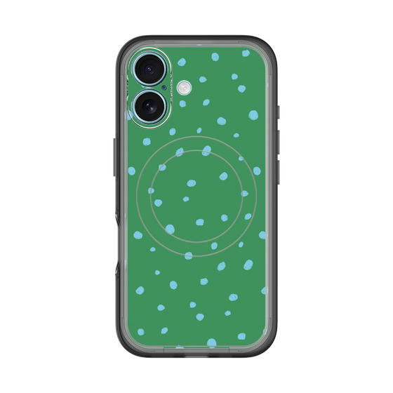 スリムプロテクションプレミアムケース with MagSafe［ Drawing Dot - Green ］