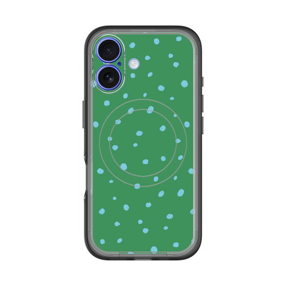 スリムプロテクションプレミアムケース with MagSafe［ Drawing Dot - Green ］