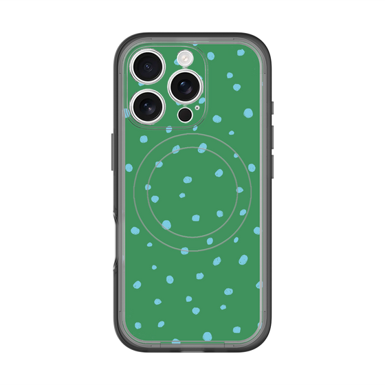 スリムプロテクションプレミアムケース with MagSafe［ Drawing Dot - Green ］