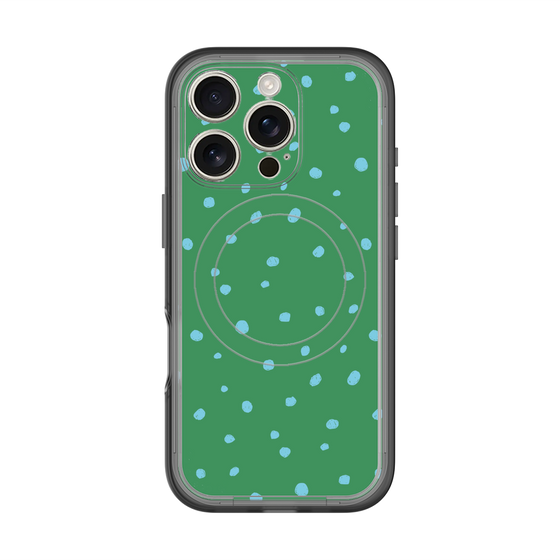 スリムプロテクションプレミアムケース with MagSafe［ Drawing Dot - Green ］